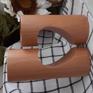 Votive Tealight Wooden Heart Candle Holders Set of 2